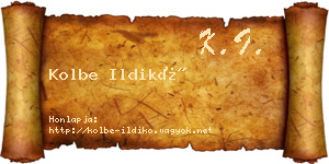 Kolbe Ildikó névjegykártya