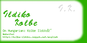 ildiko kolbe business card